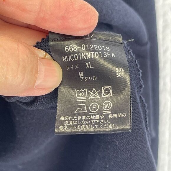 Nano Universe Navy Blue Relaxed Crew Neck Long Sleeve Pullover T-Shirt Size XL - Picture 3 of 5